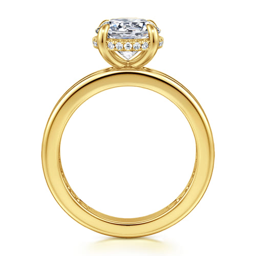 14K Yellow Gold Compass Prong Round Diamond Engagement Ring 14K Yellow Gold Compass Prong Round Diamond Engagement Ring