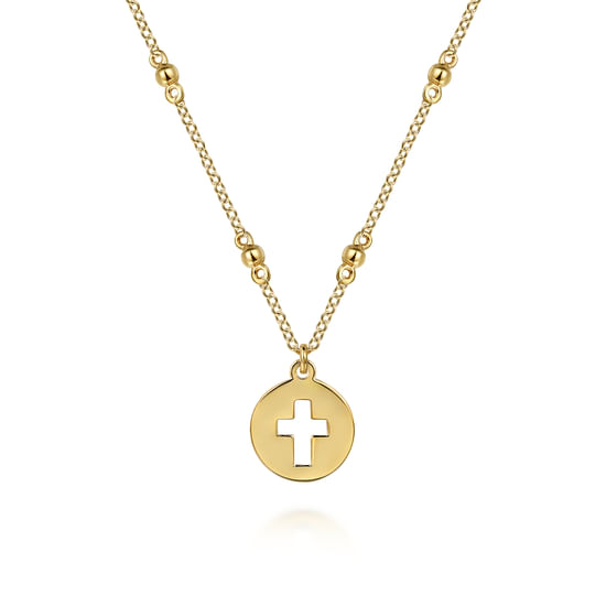 Gabriel - 14K Yellow Gold Cross Cutout Pendant Necklace
