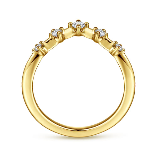 14K Yellow Gold Curved Diamond Anniversary Band