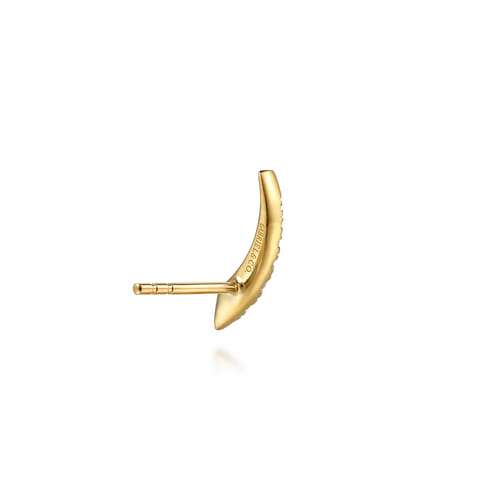 14K Yellow Gold Curved Diamond Bar Stud Earrings 14K Yellow Gold Curved Diamond Bar Stud Earrings