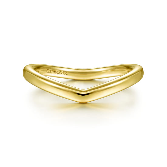 Gabriel - 14K Yellow Gold Curved Matching Wedding Band Gabriel - 14K Yellow Gold Curved Matching Wedding Band