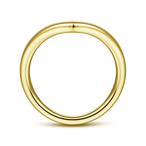 14K Yellow Gold Curved Matching Wedding Band