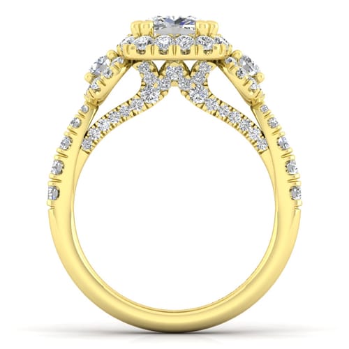 14K Yellow Gold Cushion Cut Diamond Engagement Ring 14K Yellow Gold Cushion Cut Diamond Engagement Ring