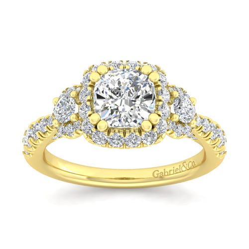 14K Yellow Gold Cushion Cut Diamond Engagement Ring 14K Yellow Gold Cushion Cut Diamond Engagement Ring
