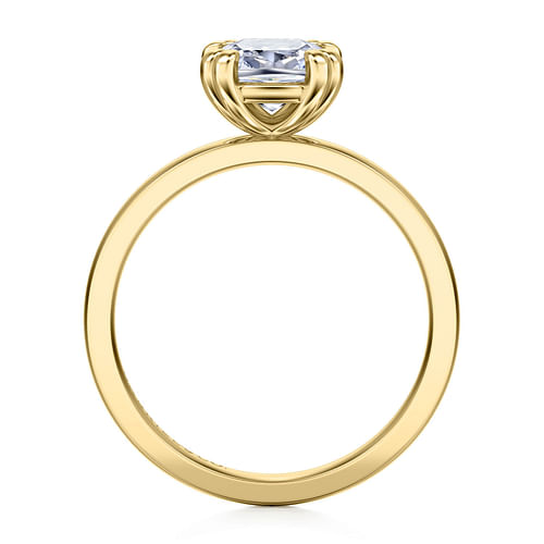 14K Yellow Gold Cushion Cut Diamond Engagement Ring