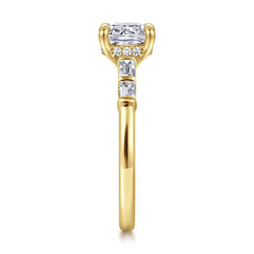 14K Yellow Gold Cushion Cut Diamond Engagement Ring 14K Yellow Gold Cushion Cut Diamond Engagement Ring