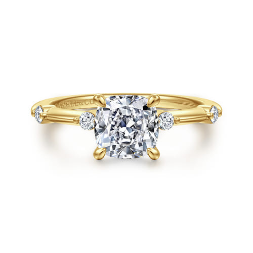 14K Yellow Gold Cushion Cut Diamond Engagement Ring 14K Yellow Gold Cushion Cut Diamond Engagement Ring