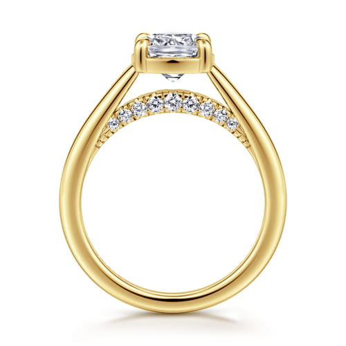 14K Yellow Gold Cushion Cut Diamond Engagement Ring 14K Yellow Gold Cushion Cut Diamond Engagement Ring
