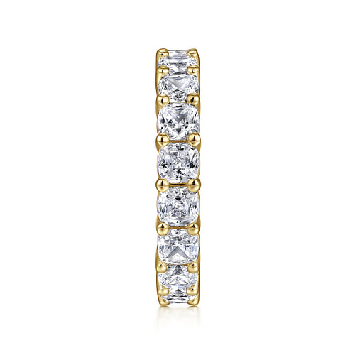 14K Yellow Gold Cushion Cut Shared Prong Diamond Eternity Band