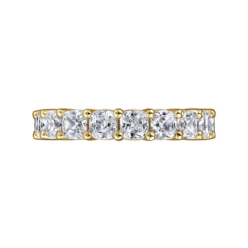 14K Yellow Gold Cushion Cut Shared Prong Diamond Eternity Band