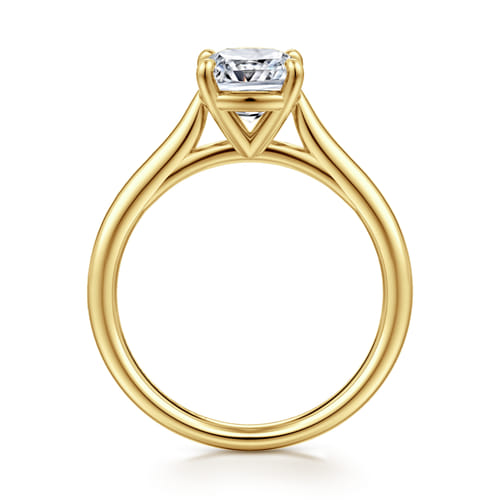 14K Yellow Gold Cushion Cut Solitaire Diamond Engagement Ring 14K Yellow Gold Cushion Cut Solitaire Diamond Engagement Ring