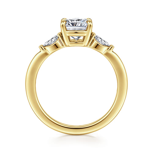 14K Yellow Gold Cushion Cut Three Stone Diamond Engagement Ring 14K Yellow Gold Cushion Cut Three Stone Diamond Engagement Ring