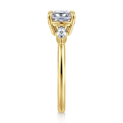 14K Yellow Gold Cushion Cut Three Stone Diamond Engagement Ring 14K Yellow Gold Cushion Cut Three Stone Diamond Engagement Ring