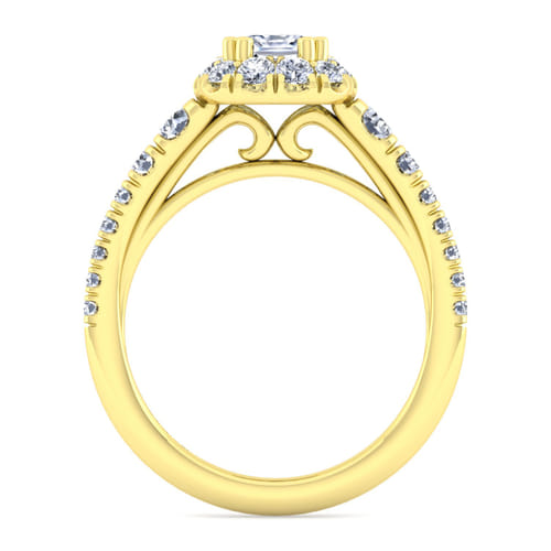 14K Yellow Gold Cushion Halo Diamond Engagement Ring 14K Yellow Gold Cushion Halo Diamond Engagement Ring
