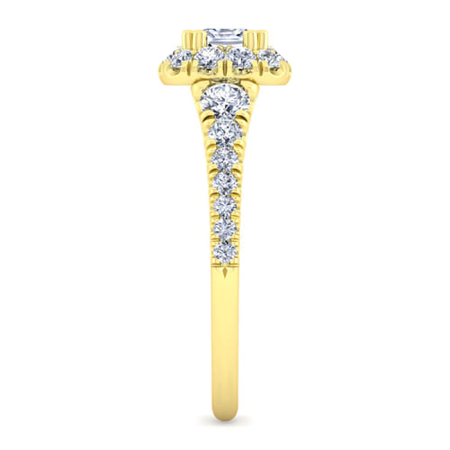 14K Yellow Gold Cushion Halo Diamond Engagement Ring 14K Yellow Gold Cushion Halo Diamond Engagement Ring