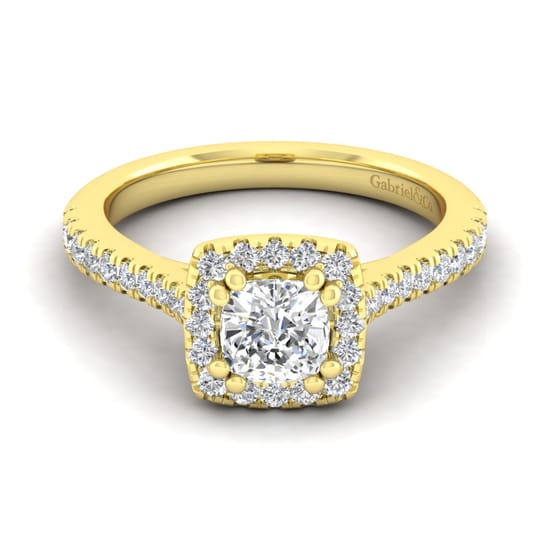 Gabriel - 14K Yellow Gold Cushion Halo Diamond Engagement Ring Gabriel - 14K Yellow Gold Cushion Halo Diamond Engagement Ring