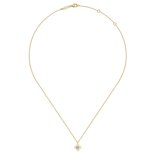 14K Yellow Gold Diamond  Pendant Necklace