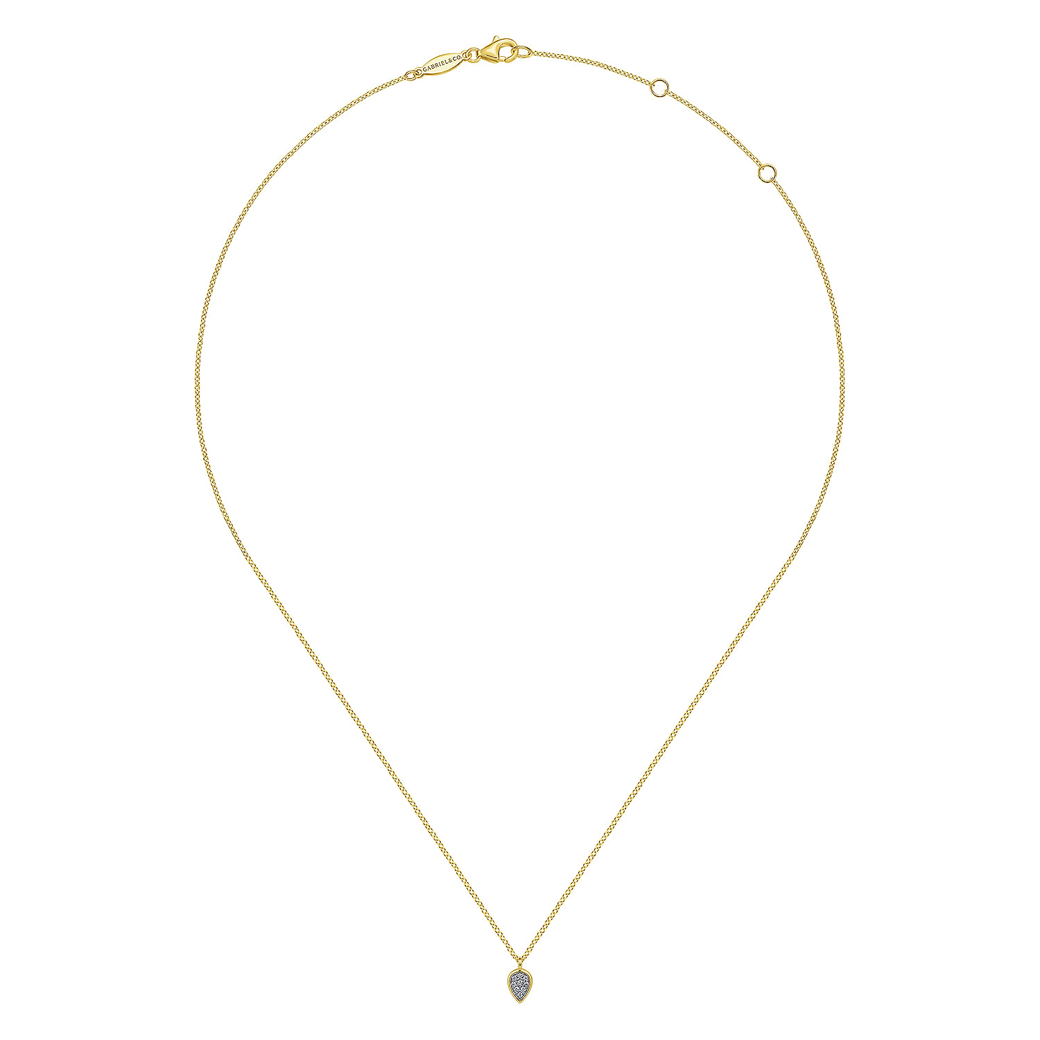 14K Yellow Gold Diamond  Pendant Necklace