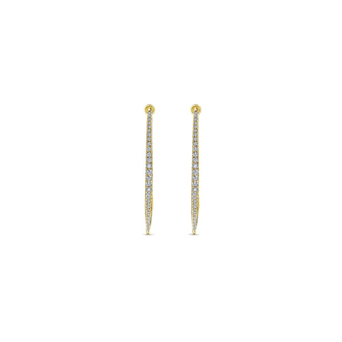 14K Yellow Gold Diamond 40mm Fashion Earrings