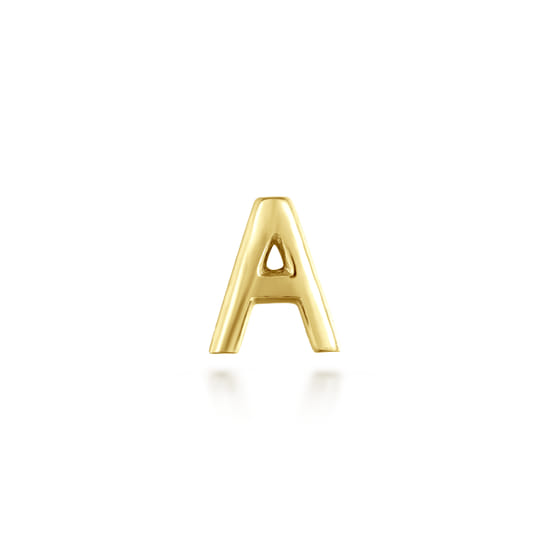 14K Yellow Gold Diamond A Initial Locket Charm angle 2