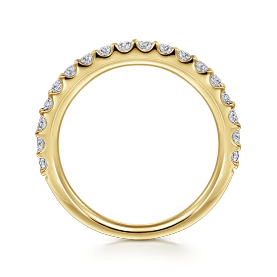 14K Yellow Gold Diamond Anniversary Band angle 2