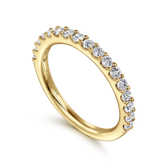 14K Yellow Gold Diamond Anniversary Band angle 3