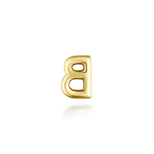 14K Yellow Gold Diamond B Initial Locket Charm