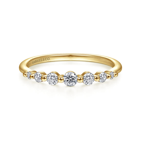 14K Yellow Gold Diamond Band Ring 14K Yellow Gold Diamond Band Ring