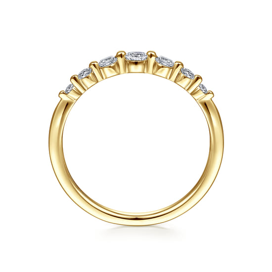14K Yellow Gold Diamond Band Ring angle 2 14K Yellow Gold Diamond Band Ring angle 2