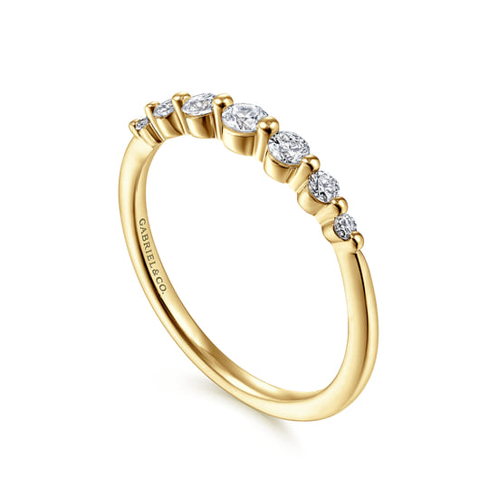 14K Yellow Gold Diamond Band Ring angle 3 14K Yellow Gold Diamond Band Ring angle 3