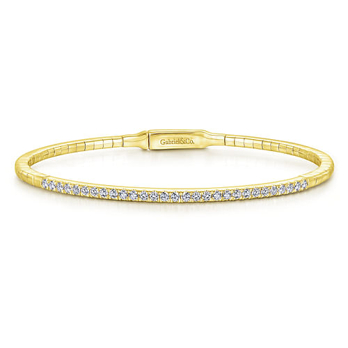 14K Yellow Gold Diamond Bangle