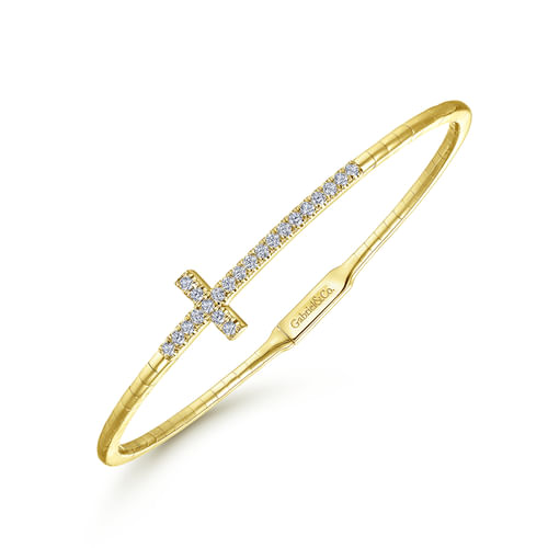14K Yellow Gold Diamond Bangle
