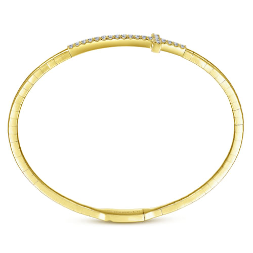 14K Yellow Gold Diamond Bangle