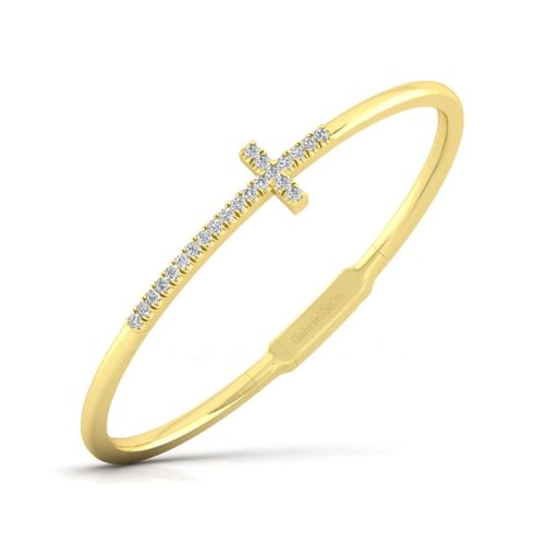 14K Yellow Gold Diamond Bangle