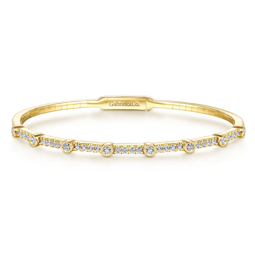 14K Yellow Gold Diamond Bangle