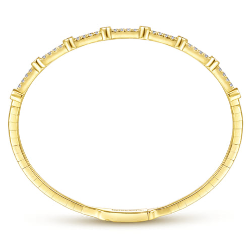 14K Yellow Gold Diamond Bangle