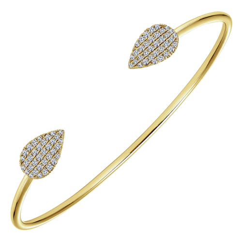 14K Yellow Gold Diamond Bangle