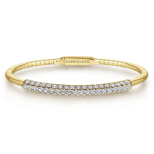 14K Yellow Gold Diamond Bangle