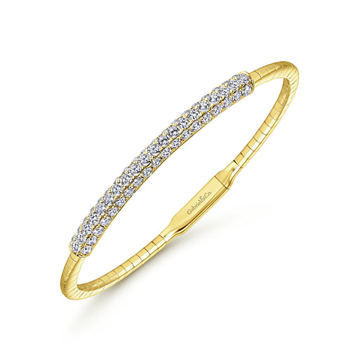 14K Yellow Gold Diamond Bangle