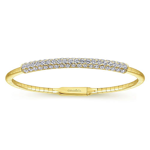 14K Yellow Gold Diamond Bangle