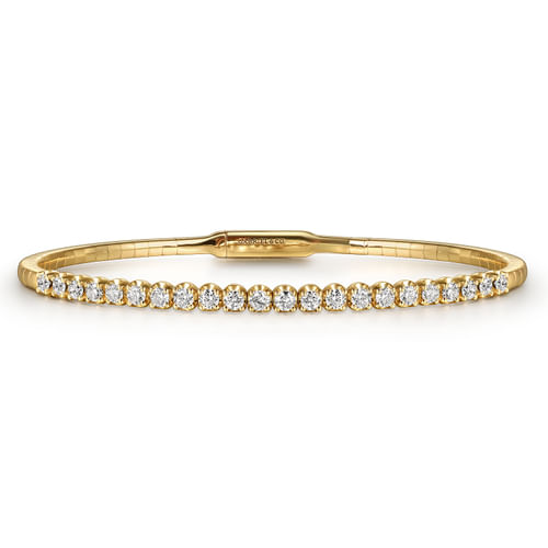 14K Yellow Gold Diamond Bangle