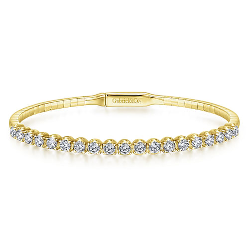 14K Yellow Gold Diamond Bangle