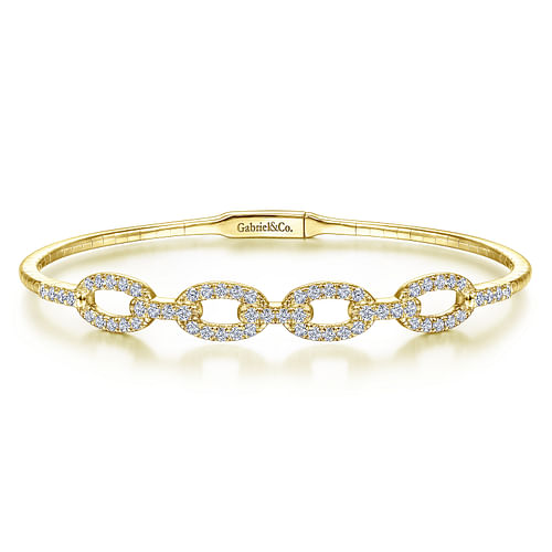 14K Yellow Gold Diamond Bangle