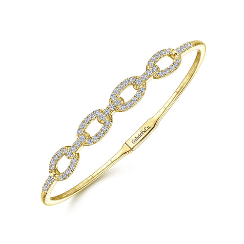 14K Yellow Gold Diamond Bangle