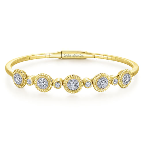 14K Yellow Gold Diamond Bangle
