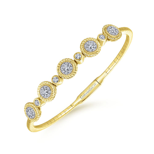 14K Yellow Gold Diamond Bangle