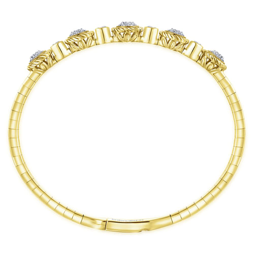 14K Yellow Gold Diamond Bangle