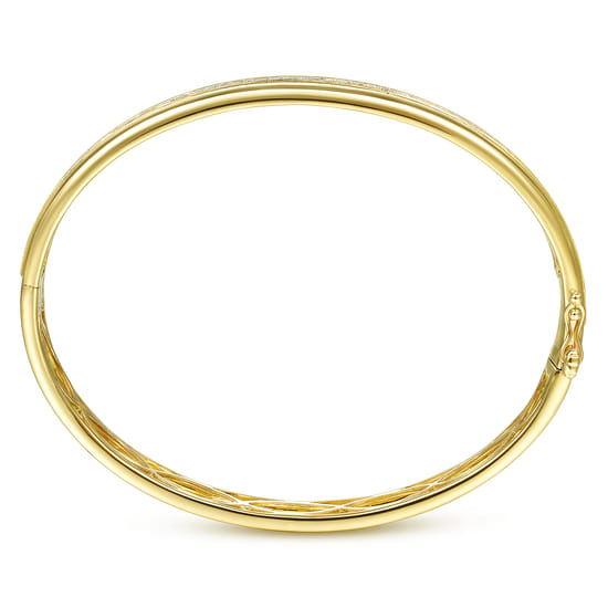 14K Yellow Gold Diamond Bangle angle 3