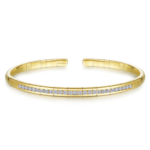 14K Yellow Gold Diamond Bangle