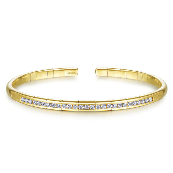 14K Yellow Gold Diamond Bangle